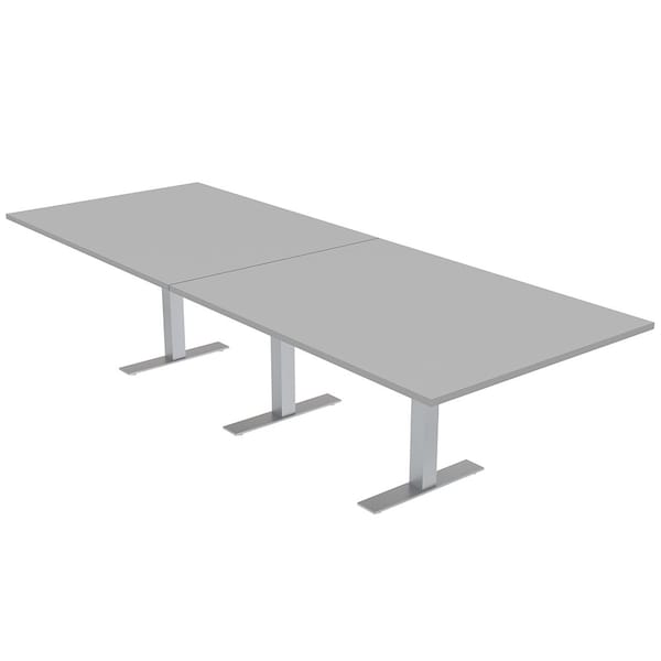 45 in W, 144 in L, 29 in H, Engineered Wood Top, Grey